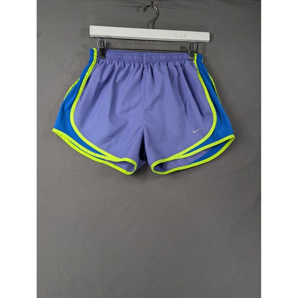 Nike Pants - Nike Dri-FIT Tempo Running Shorts Purple Blue Neon Yellow Womens Medium